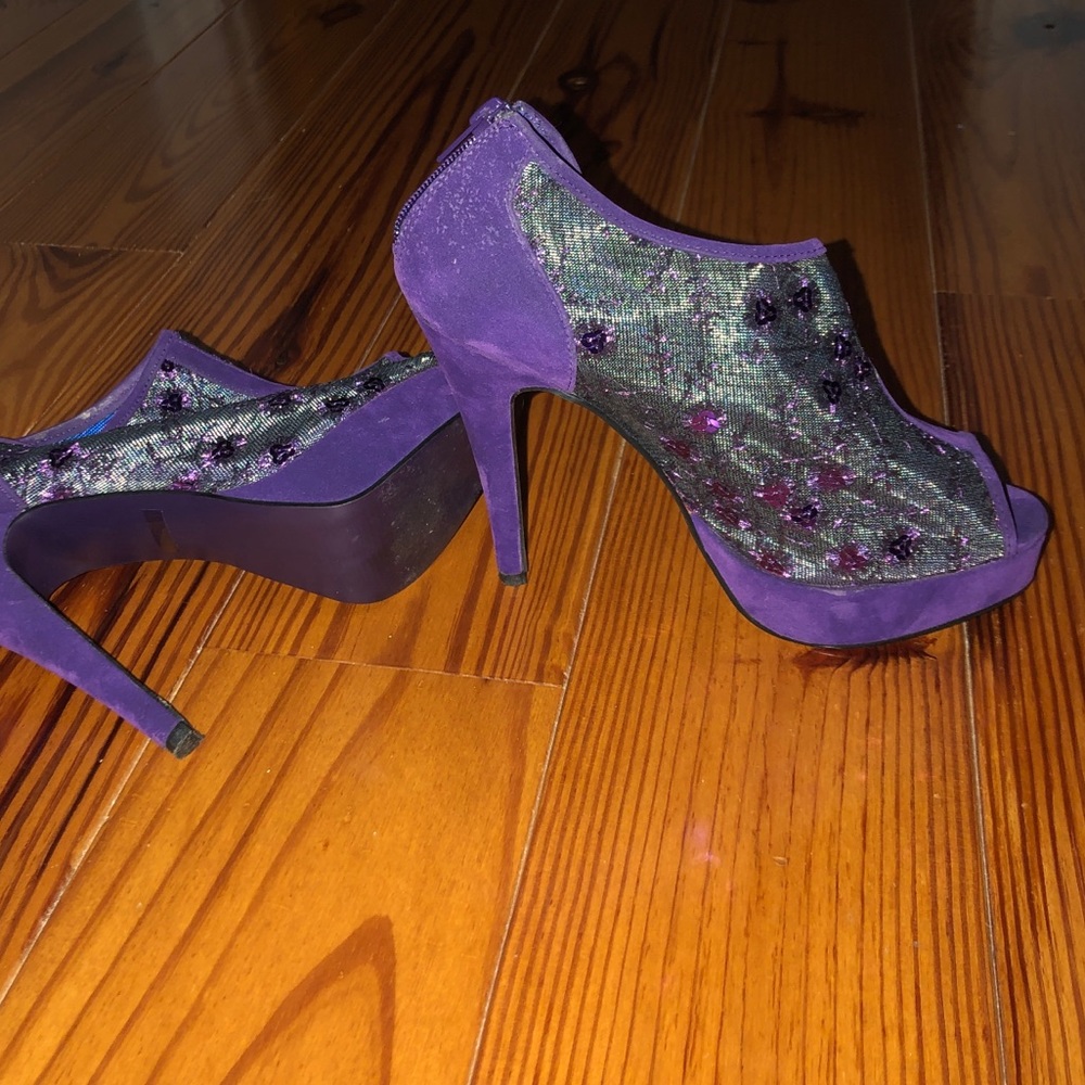 Peep toe high heel shoes size 7 - Picture 2 of 4